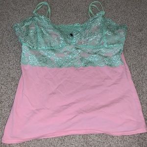 MODA International Lace and Linen Tank Top